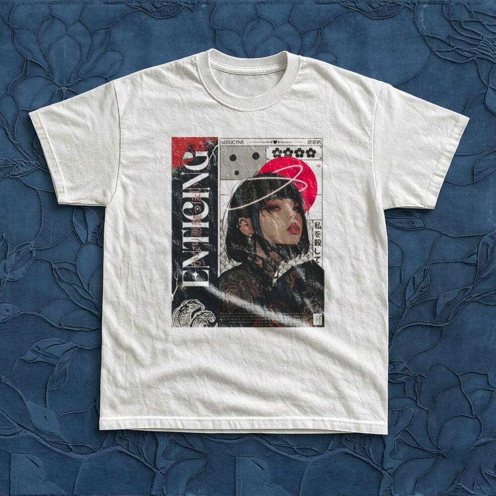 Seductive Anime Graphic White Tee